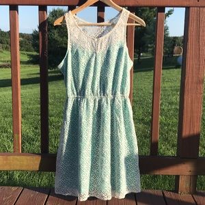 Maurices Lace Dress White Turquoise